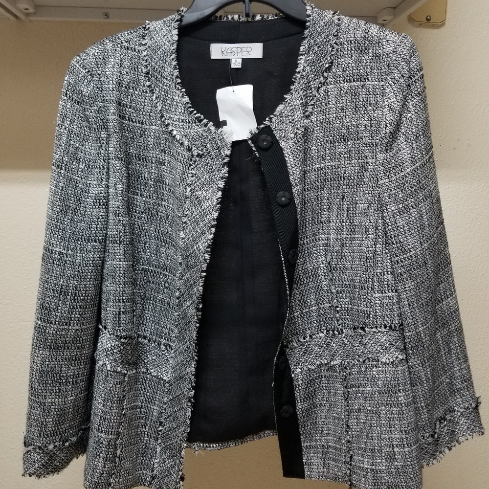 Kasper Women's Embellished Tweed Blazer SIze 8